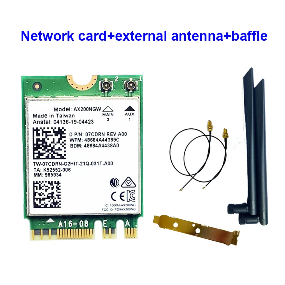 AX200NGW Wireless Card Adapter Bluetooth-compatible Wireless WiFi 6 Network Card Dual Band 2.4G 5G 802.11ax for Intel