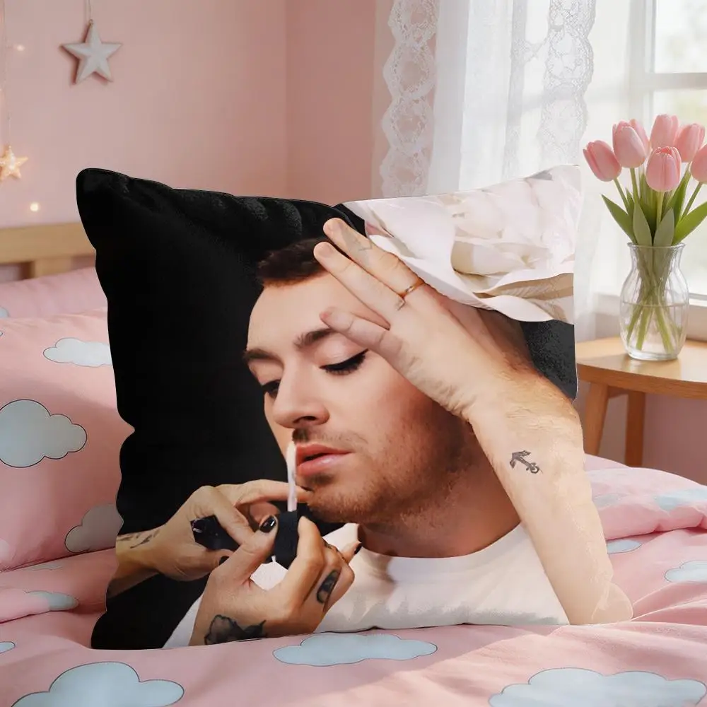 Singer S-Sam Smith Cushion Cover Square Short Plush Pillow Case Living Room Sofa Home Decor Funda 40X40