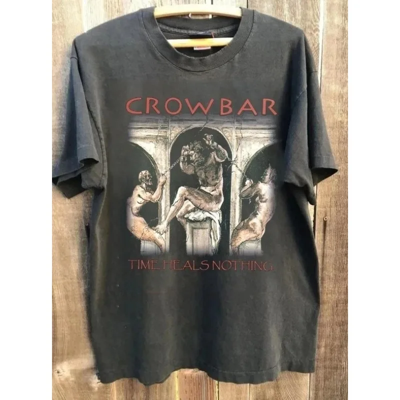 90s Concert T-shirt Crowbar Band Time Heals Nothing Album Men's T-shirt Summer New Unisex Casual Fashion T-shirt