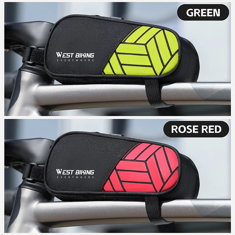 

Bicycle Top Front Pipe Rack Triangle Bag 1L Multifunctional Portable Reflective MTB Road Bike Pannier Bike Accessories