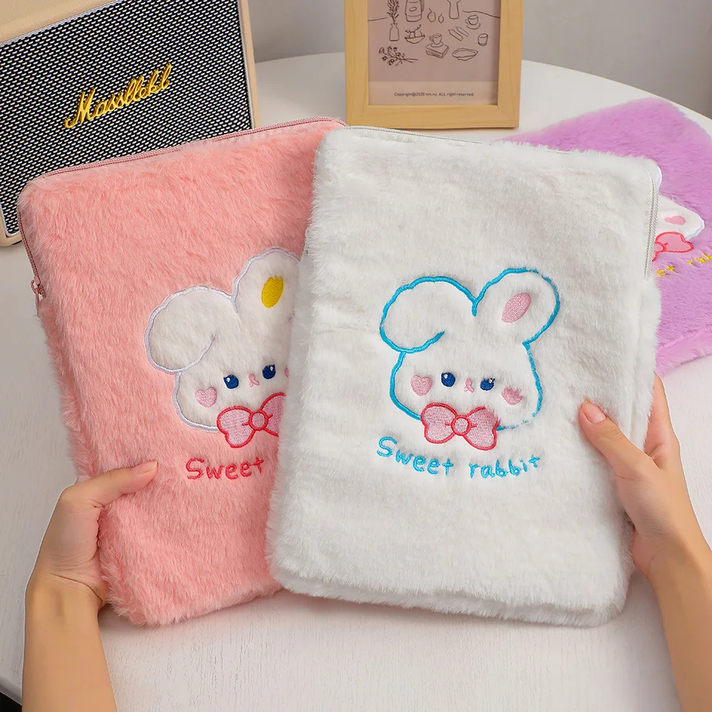 Cartoon Plush Tablet Pouch Cute Rabbit Liner Bag for Ipad Air4 5 9th Generation 10.2 Pro 11 Inch Storage Bag Xiaomi Pad 5 Bags