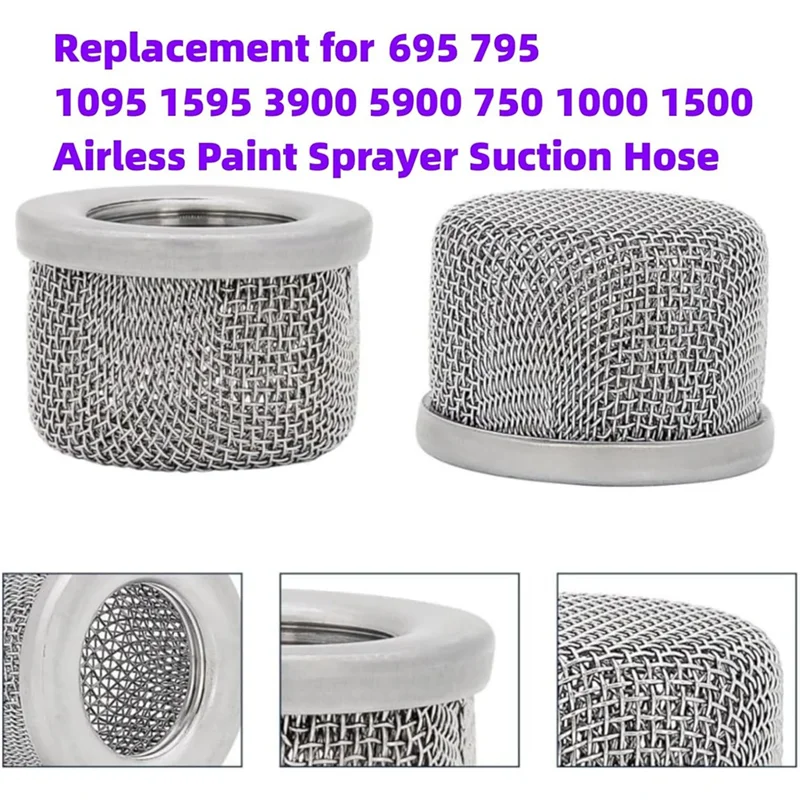 

A47U 5 шт., впускной фильтр для насоса из нержавеющей стали, сетчатый фильтр для безвоздушного распылителя краски, всасывающий шланг, заменяет фильтр 181072