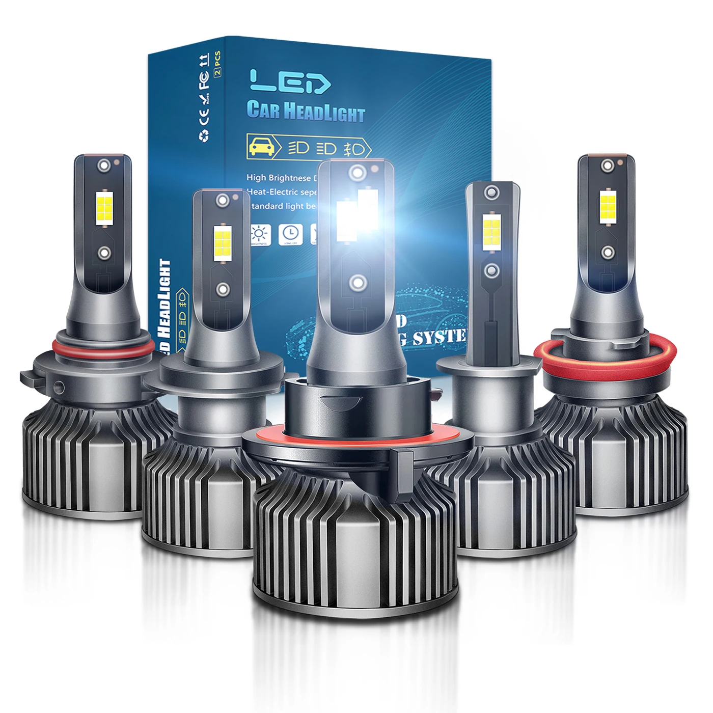 High Performance LED Headlight Bulbs 6000K H7 9005 H11 H13 H18 9012 H8 H10 H16 9006 880 3000K 4300K 8000K Green Lemon