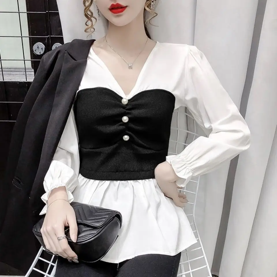 2024 Spring and Autumn New Elegant Women\'s Shirt Long-sleeved Base Shirt Women\'s Loose Chiffon Shirt Inner and Outer Blouse