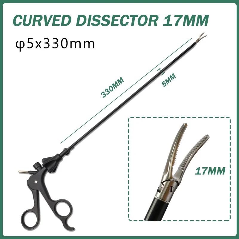 3 Pieces Set Laparoscopic Instruments Reusable Laparoscopy Maryland Dissector Curved Scissors Fenestrated Grasper 5mm instrument
