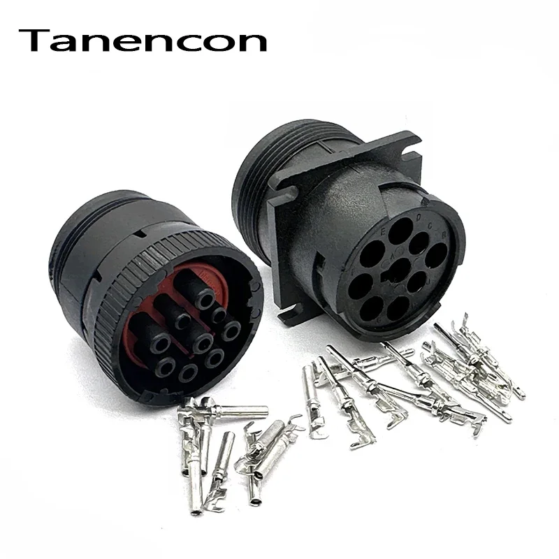 1 ชุด Deutsch 9 Pin Auto กันน้ํา Connector เครื่องมือวินิจฉัยวงกลมสายรัดปลั๊ก HD16-9-1939P HD16-9-1939S สําหรับ Track