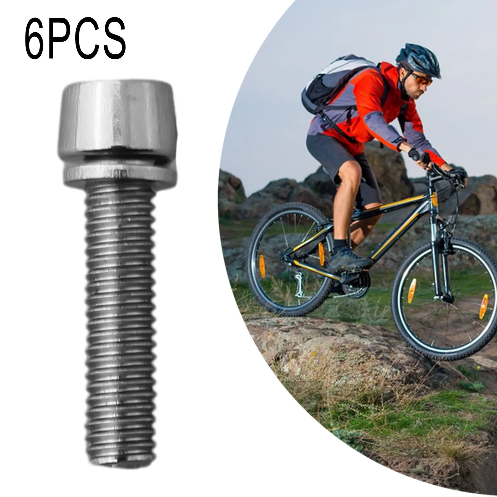 6 PCS Bicycle Seatpost Stem Screws M5/M6x20mm Steel High Strength Bolts Bike Headset Stem Replacement Accessories