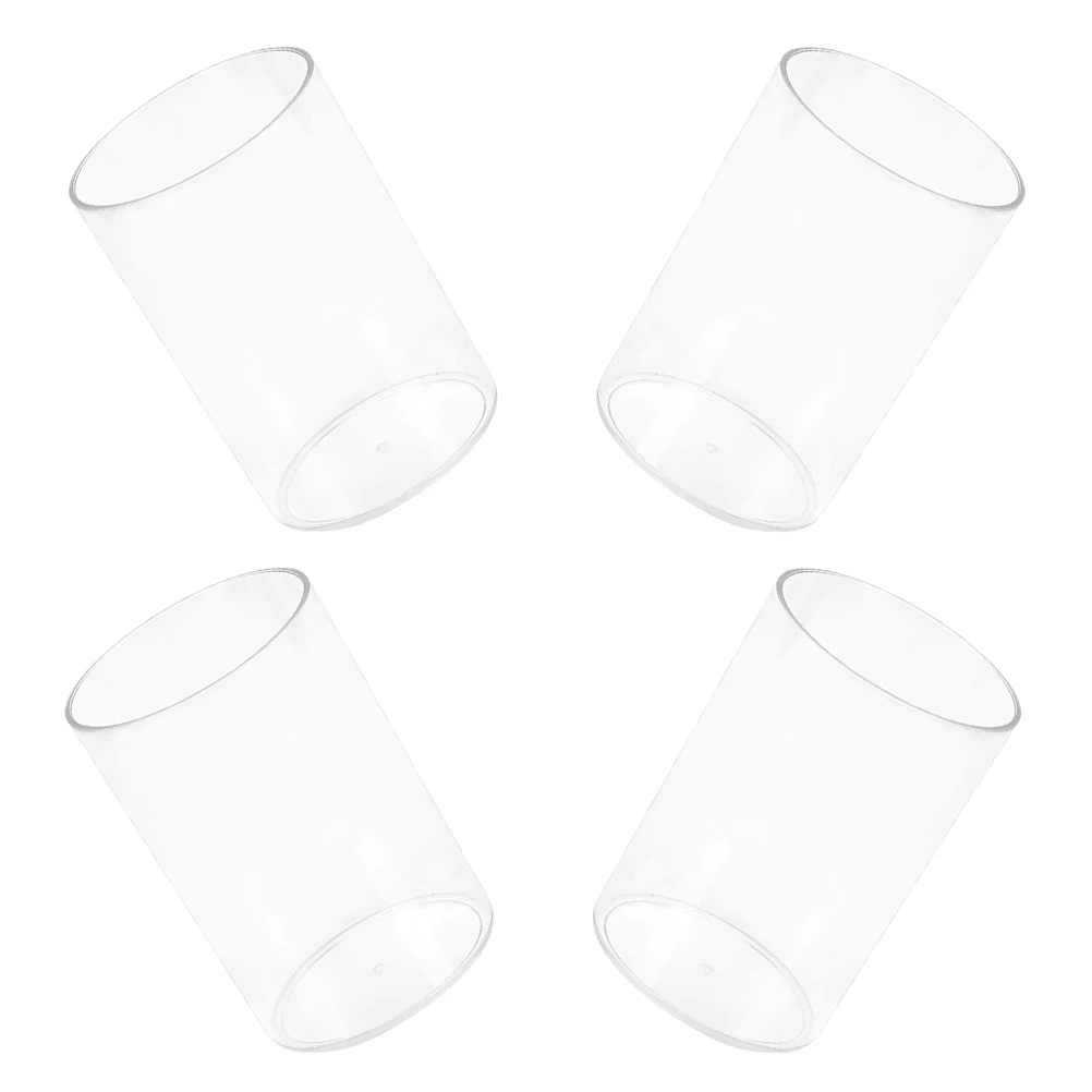 

4pcs Makeup Brush Storage Cylinder Clear Transparent Desk Organizer Pen Holder for Office Stationery Accessories