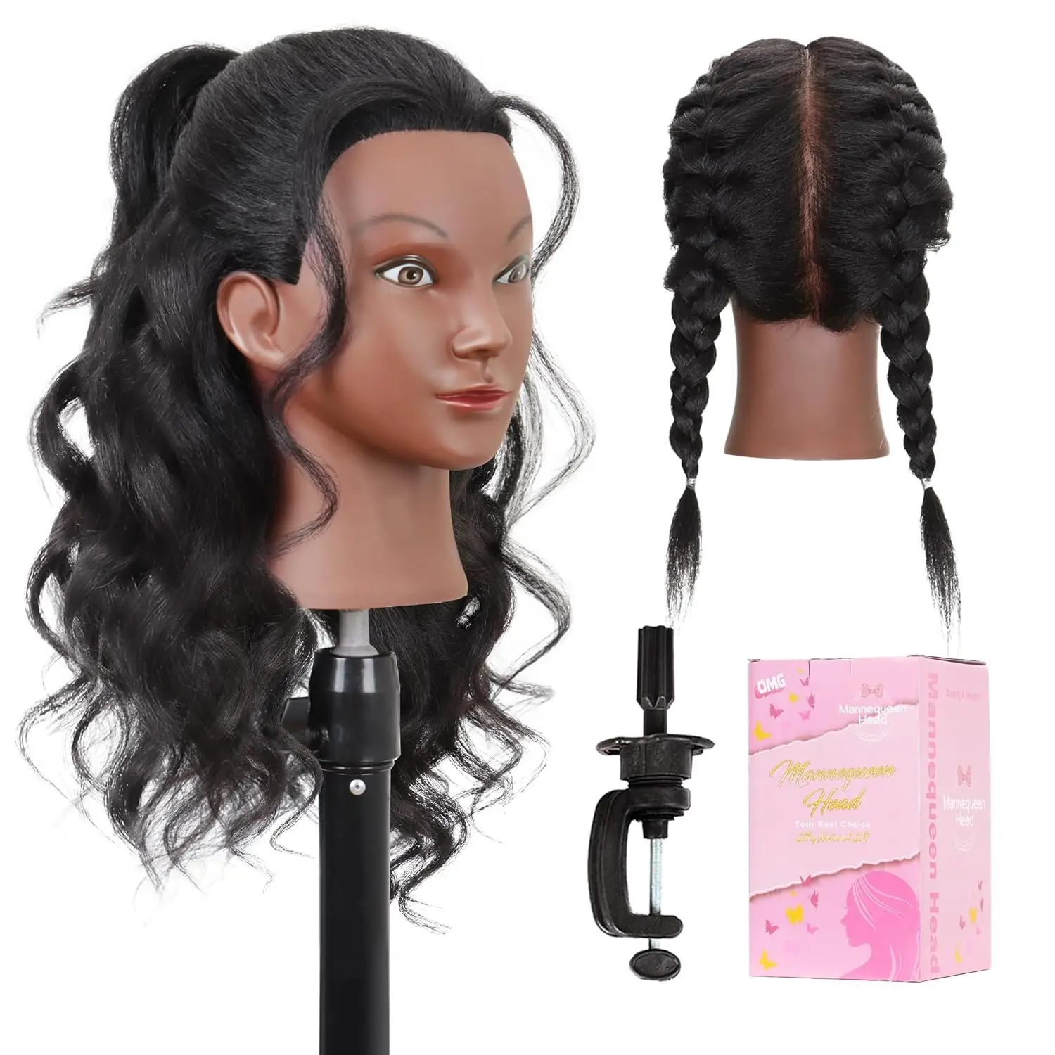 

Traininghead 100% Real Hair Mannequin Head Training Head Cosmetology Doll Head Manikin Practice Head Hairdresser With Free Clamp