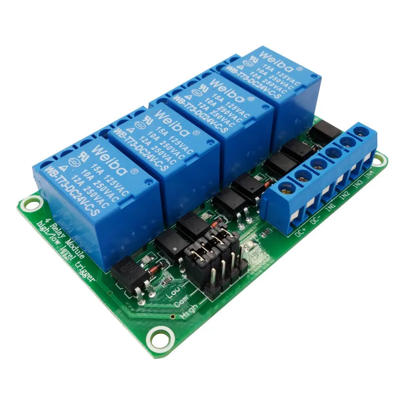 FOUR 4 channel relay module 5V 12V 24V high and low level trigger relay control with optocoupler