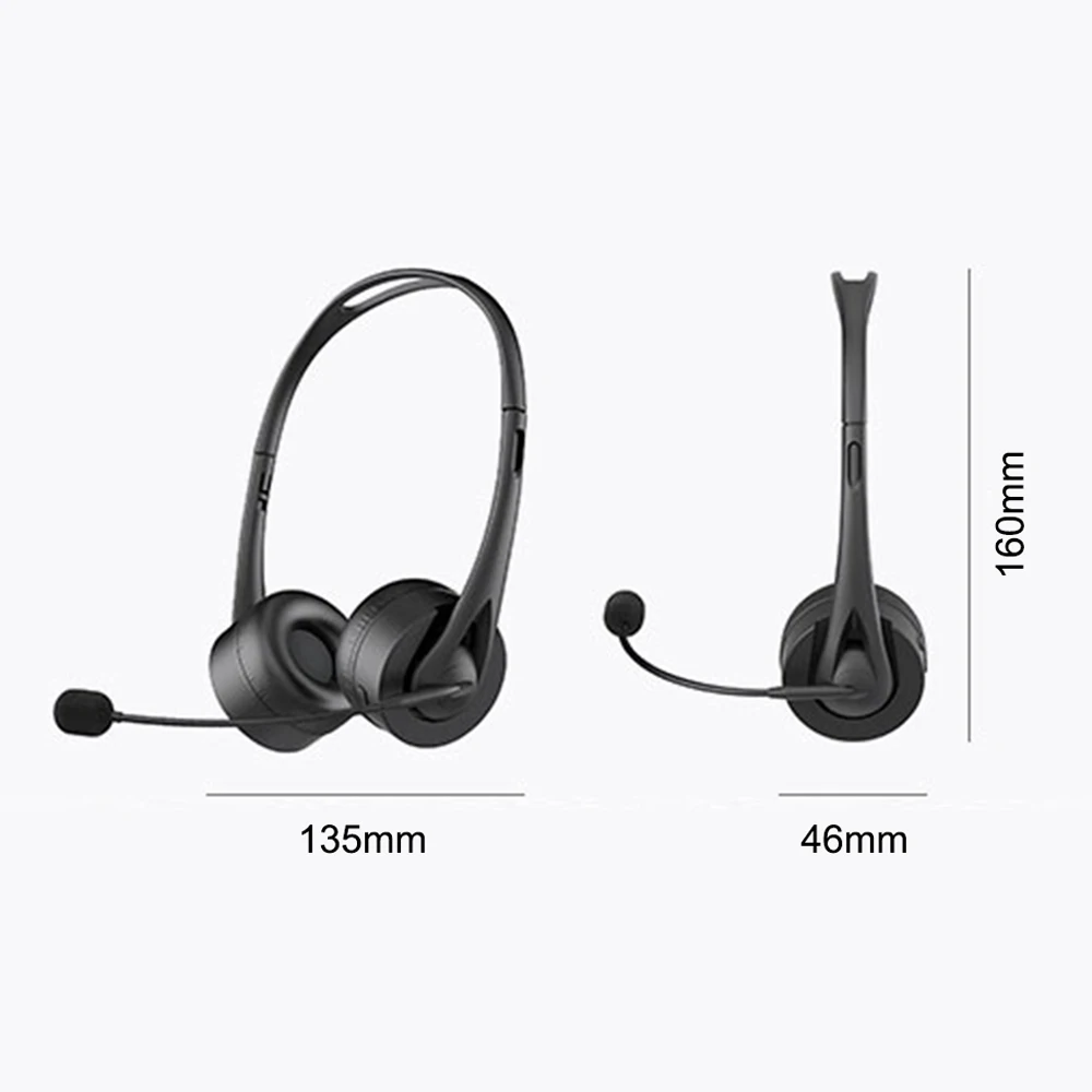 Cuffie wireless Bluetooth V5.3 Cuffie da camionista Cuffie per chiamate in vivavoce con microfono per call center Office