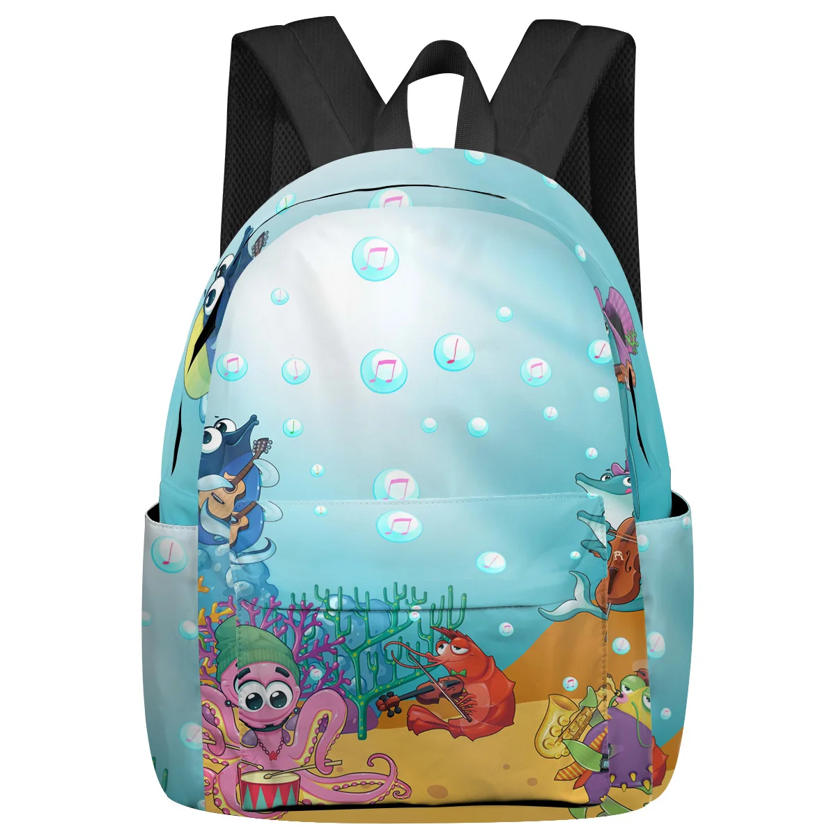 Cartoon Ocean Sea Animals Concert Backpacks Teenagers Student School Bags Laptop Backpack Men Women Female Travel Mochila