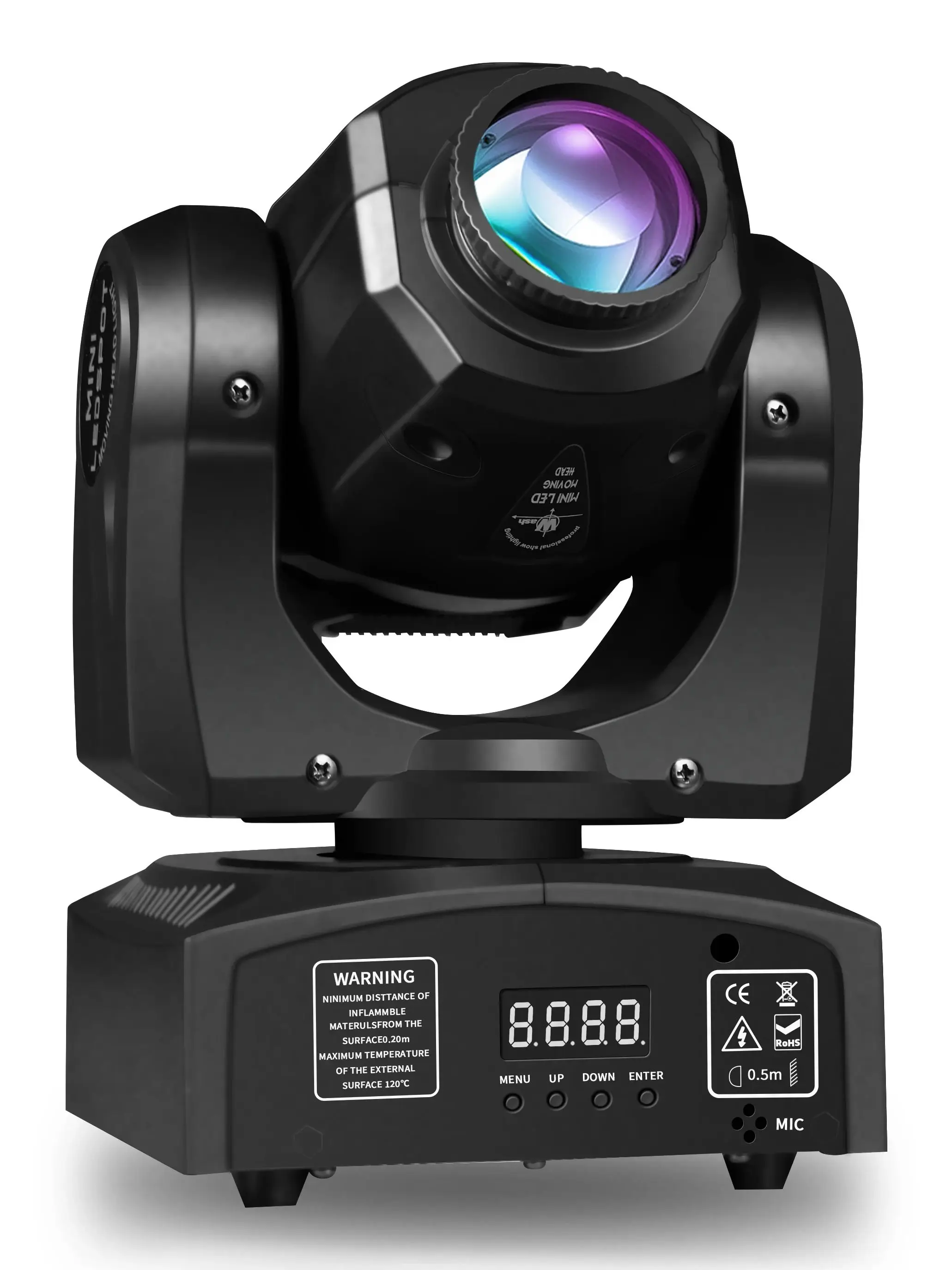 60W Mini LED Ruchoma Głowica Wzorzysta DMX512 Aktywowana Dźwiękiem Tryb Master-Slave Lampa Dyskotekowa do Domowego Baru, KTV, Wesel, Oświetlenia Scenicznego, Wtyczka EU — 2