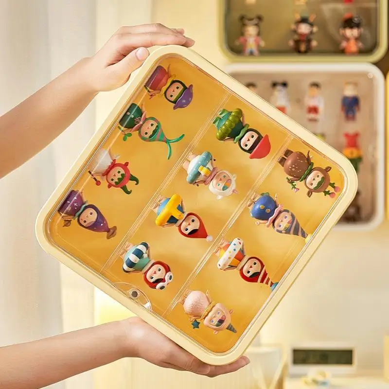 Wand Montiert Puppe Blind Box Lagerung Display Rack Magnetische Saug Figur Vitrine Staubdicht Puppe Blind Box Lagerung Box