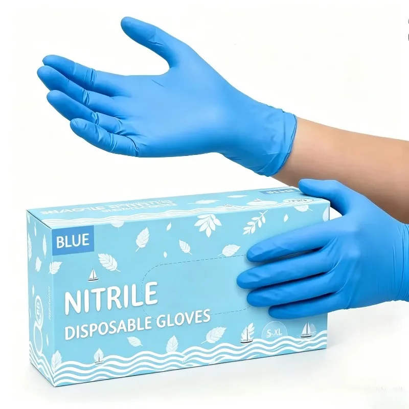 50/100 Stück Einweg-Nitrilhandschuhe in Blau für Haushaltsreinigung, Wasserdichte Blaue Handschuhe, Tierpflege, Schönheits- und Haarstyling-Werkzeuge