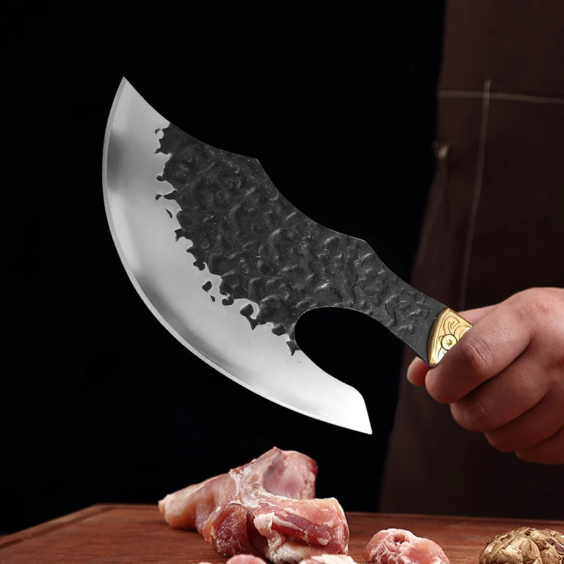 Heavy Knife Sharp Blade Cutting Bones Cleaver Chicken Meat Vegetables Kitchen Knives Chef Cooking Utility Barbecue Butcher Knife