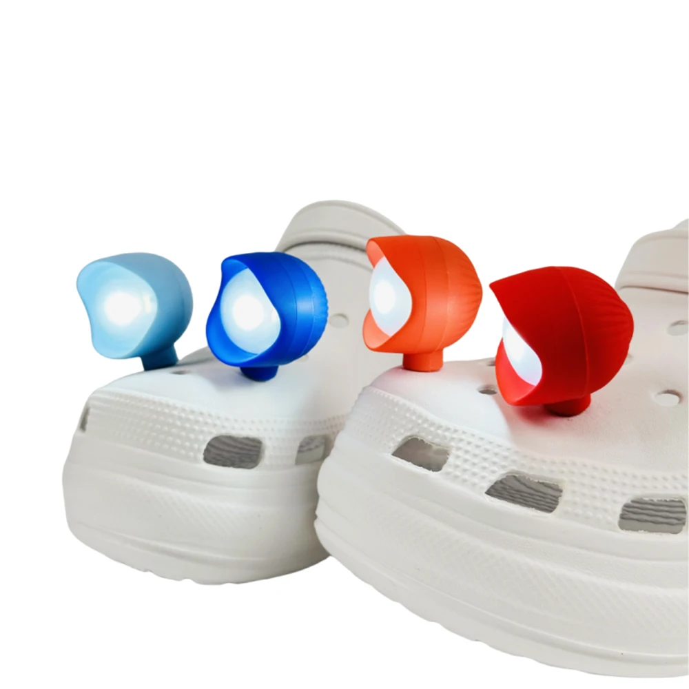 2pcs LED Shoe Lights Charms - Upgrade Long Range‌ Rechargeable Outdoor Camping PVC Garden Shoes Charm Decoration