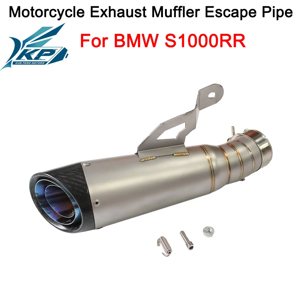 For BMW S1000RR 2019-2021 Motorcycle Escape Slip On Exhaust Muffler Carbon Fiber Stainless Steel 60MM
