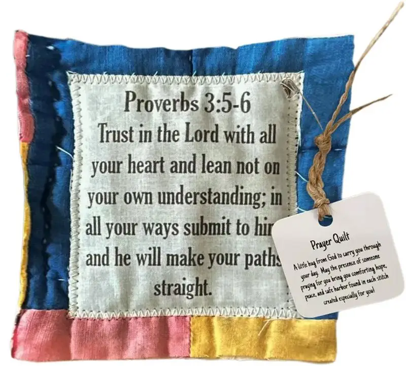 Handmade Sew Prayer Quilt Prayer Quilt Squares Hand-Sewn Colorful Quilts Cozy Unique Symbolist Poetry Quilts For Family