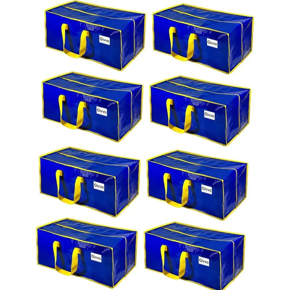 

Large 8P Waterproof Heavy-Duty Moving Bags for Clothes, Blue Alternative to Moving Boxes