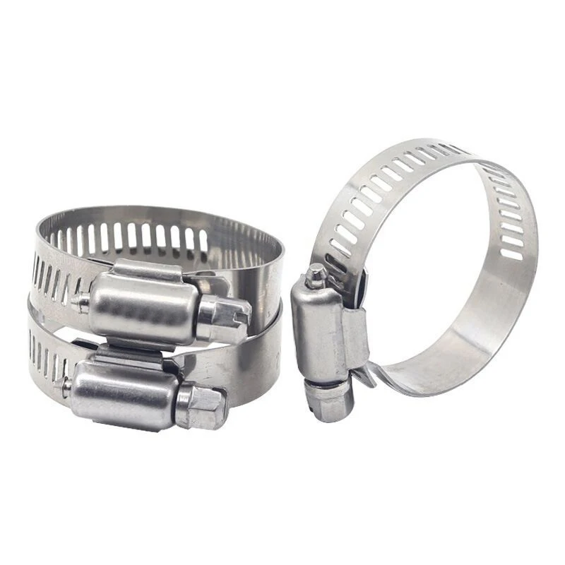 10/100Pcs Hose Clamps Stainless Steel Worm Gear Pipe Clamps Hose Sealing Welding Clips Fuel Hose Water Gas Pipe Fuel Line Clamp