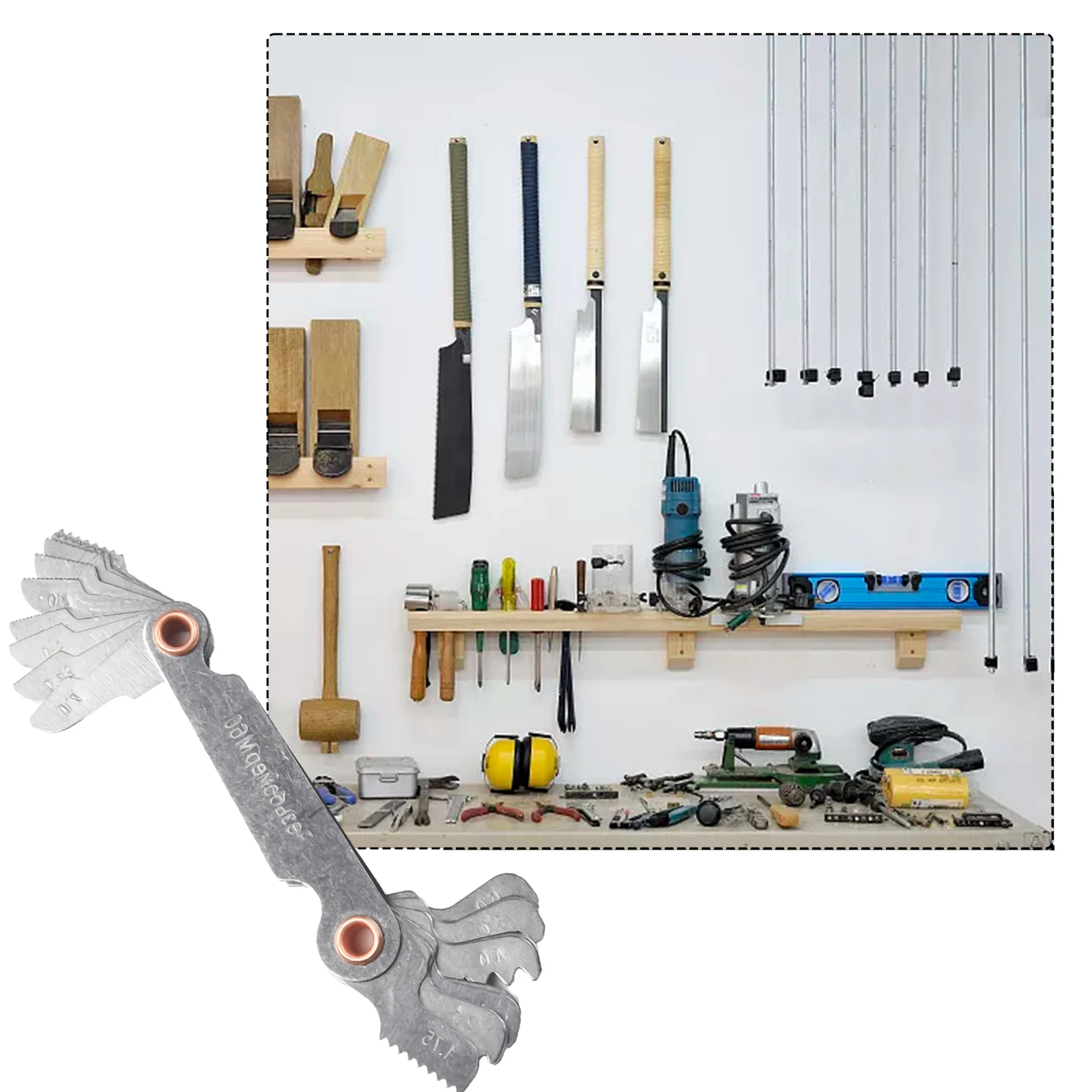 

Carbon Steel Thread Pitch Gauge for Dual Standard Thread Measurement Including 60 Degree Metric and 55 Degree Inch Types