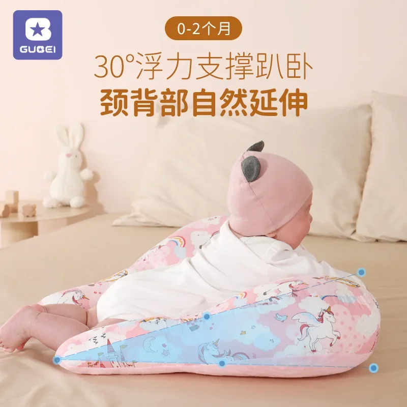 Baby Prone Pillow Head Up Training Anti Spitting Slope Pad Exhaust Pillow Newborn Feeding Tool Baby Practice