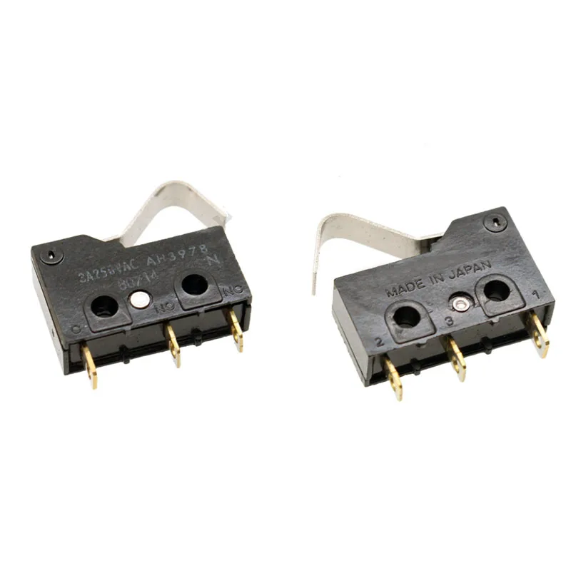 Original AH3978 microswitch 3A250VAC with a curved handle and a light touch travel limit