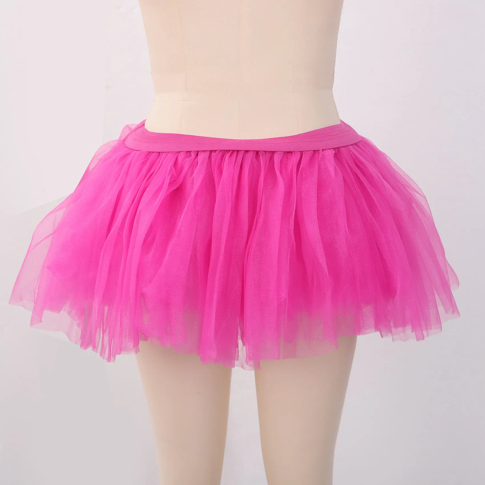 댄스 Tulle Tutu 여성 및 여아용 5 레이어 투투 무도회 의상, 레드