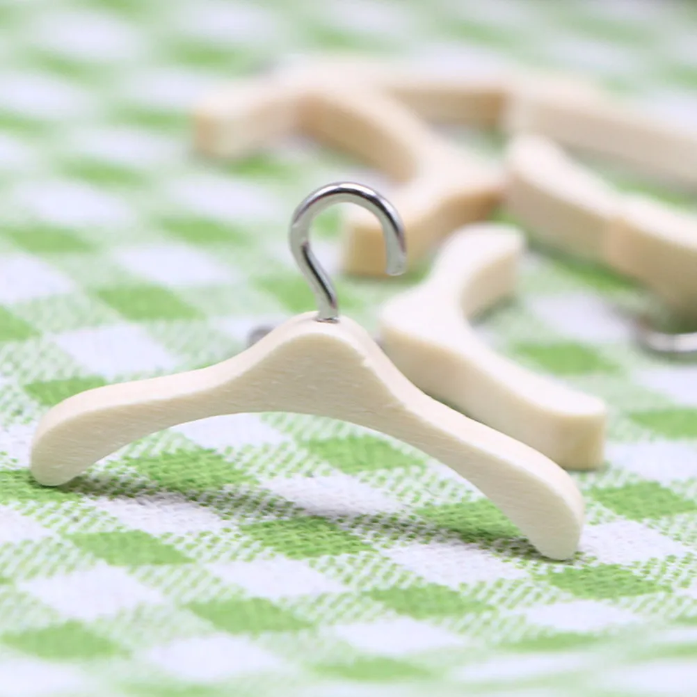 

Набор из 10 миниатюрных деревянных вешалок для одежды, органайзер для хранения в шкафу, аксессуар для детских игр