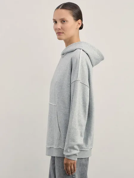 Mole f casual soltinho com capuz, estilo ombro caído, manga crida, fce, confortável, respirável, aodão e po...