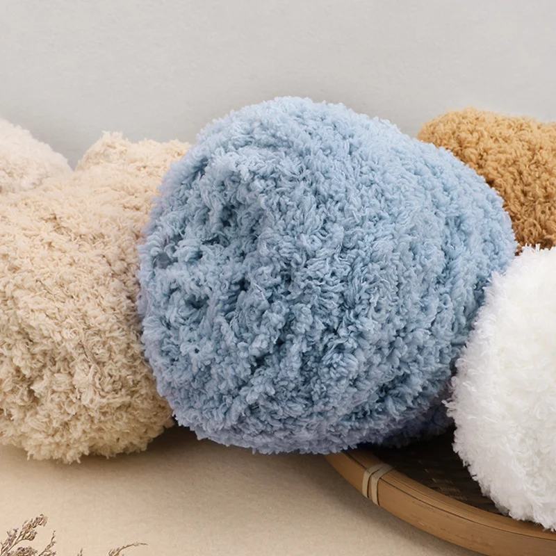 Tufting Thread Coral Fleece Fancy Yarn Ball DIY Handmade Soft Fluffy Warm Workshop Punch Needle