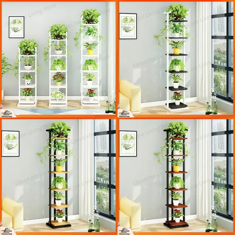 for Cross-border flower stand succulent green dill rack with wheels movable space-saving multi-layer indoor living room floor
