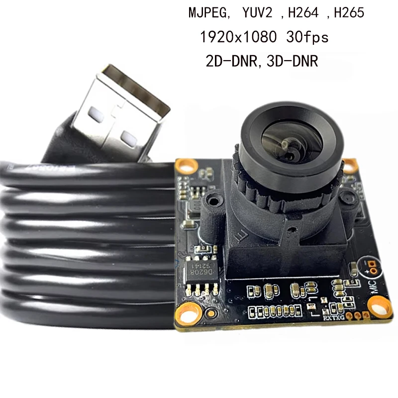 1080P HD USB2.0 camera module H264 Digital Noise reduction UVC driver Free  with microphone for face recognitio