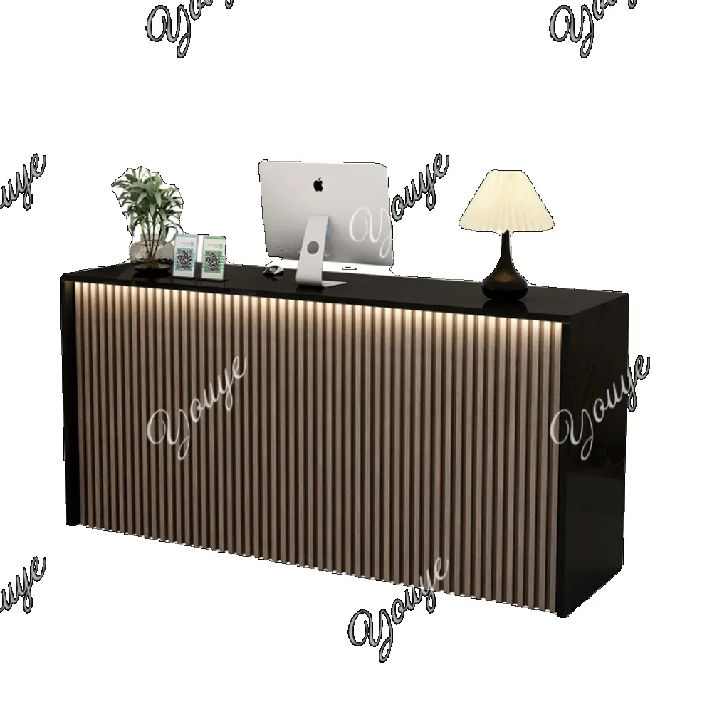 Q مكاتب الاستقبال التخزينية الجمالية الحديثة مكتب التجميل صالون الشعر مكتب الاستقبال مكافحة الأثاث التجاري الفاخر #6