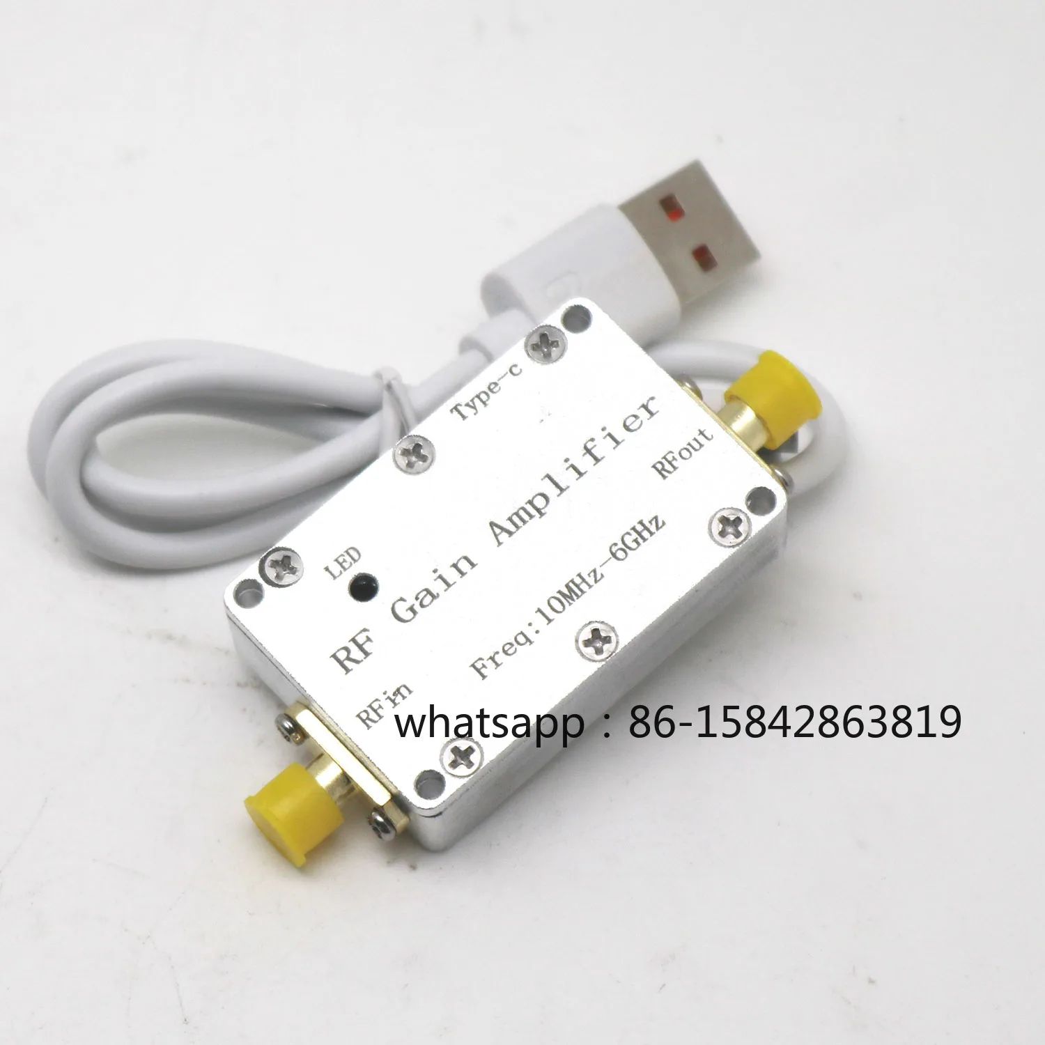 TYPE-C USB POWER 10Mhz-6GHz Ultra Low-Noise Amplifier High Linearity LNA 10DB 20DB 30DB 40DB 50DB GaIN W LED RF Receiver System