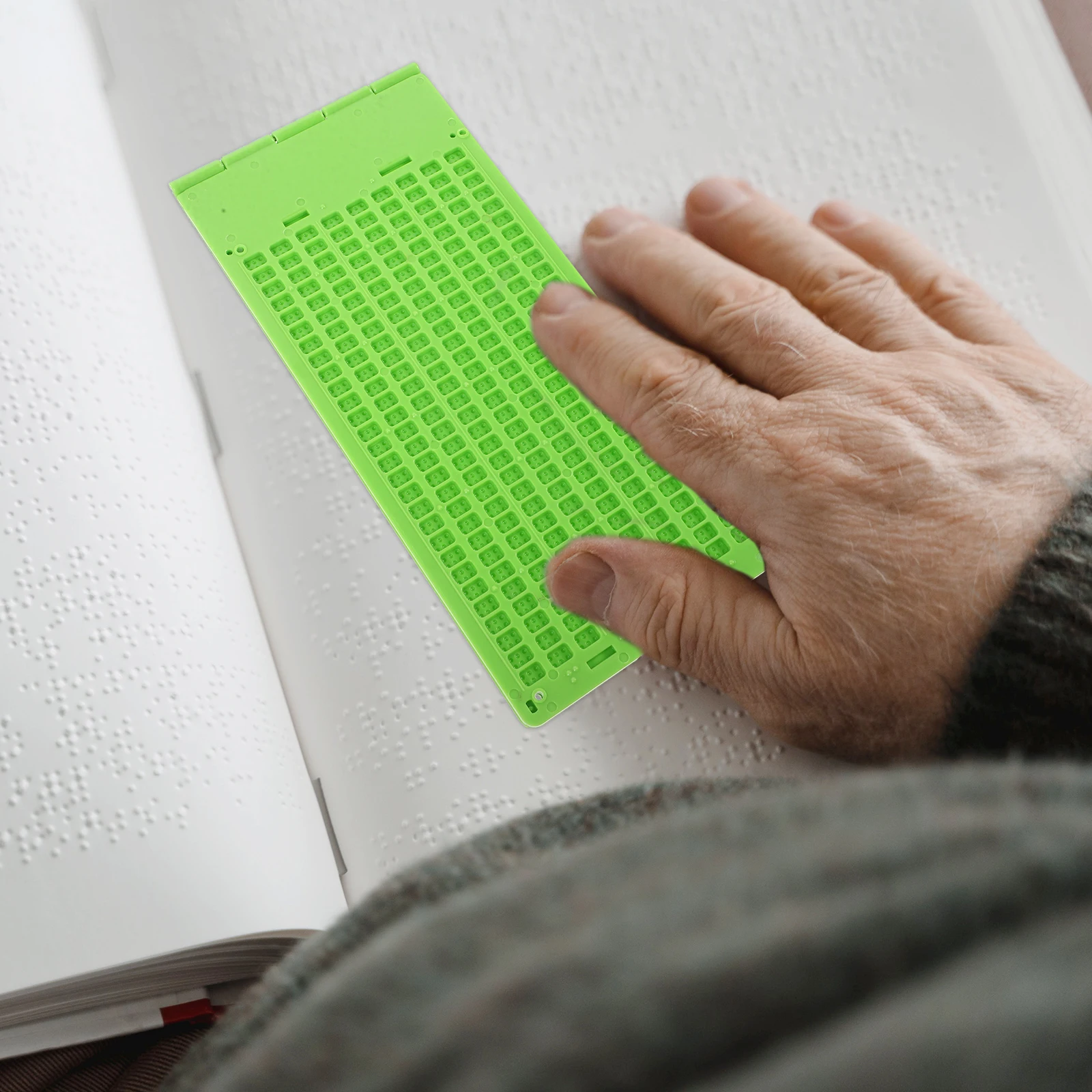 

Braille Writing Set Plastic Stylus Green Board 2 Pens Reusable Braille Stylus Portable Durability
