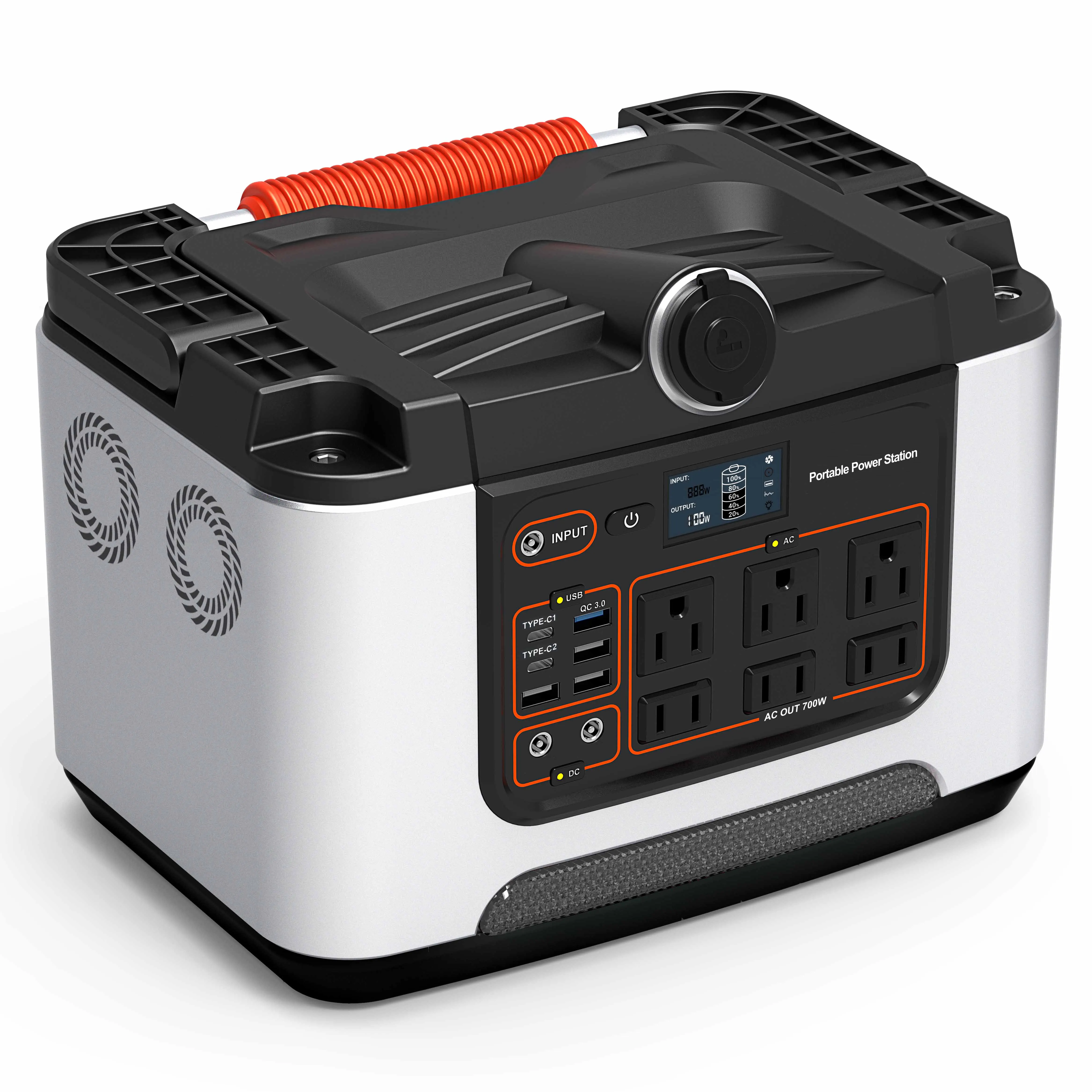 

648wh Camping Solar Generator Lithium Power Supply With 110V 220V AC Socket Portable Car Jump Starter Power Bank