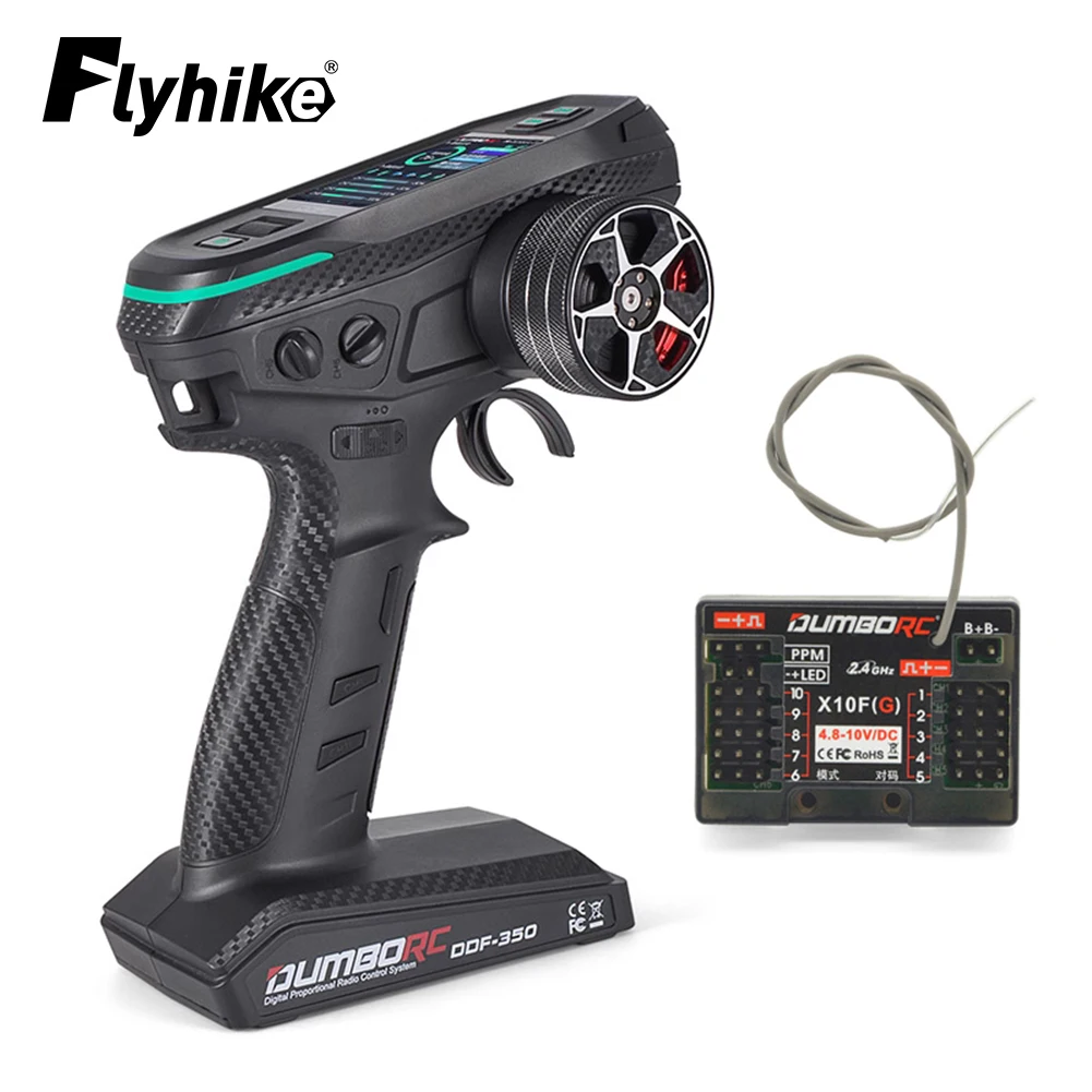 DUMBORC 10CH DDF-350 zdalnie sterowany nadajnik radiowy ekran HD z żyroskopem X10FG/X10F odbiornik do zdalnie sterowanego samochodu ciężarowego łódź gąsienicowa