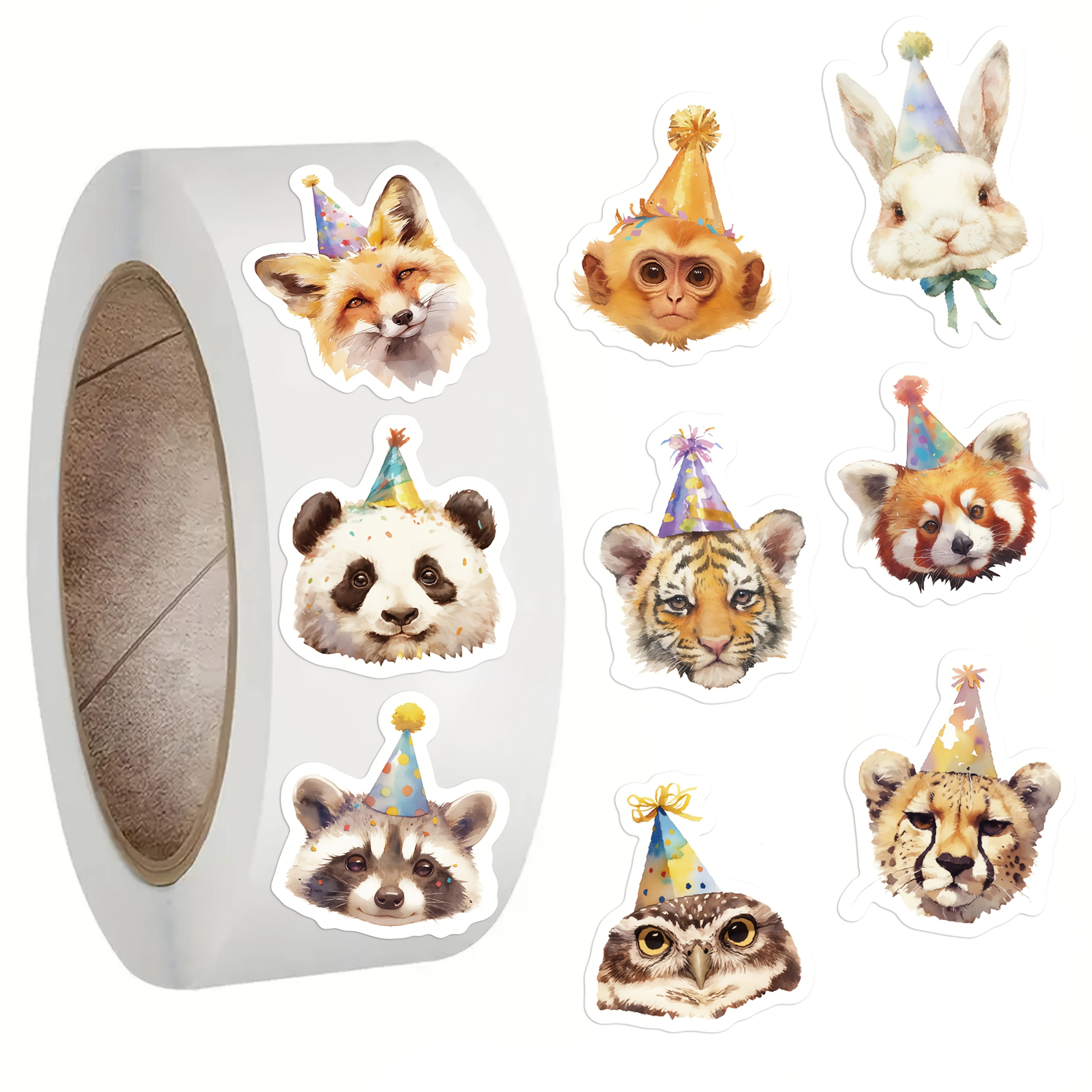 สติกเกอร์รูปสัตว์ 500 ชิ้นสำหรับเคสมือถือ แล็ปท็อป ไดอารี่ ตู้เย็น กระเป๋าเดินทาง และของขวัญรางวัลวันเกิด