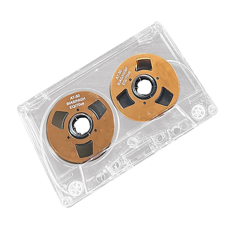 

3X Double-Sided Color Housing Empty Tape Metal Mini Can Record 55 Minutes Empty Tape Blank Cassette Tape,Orange