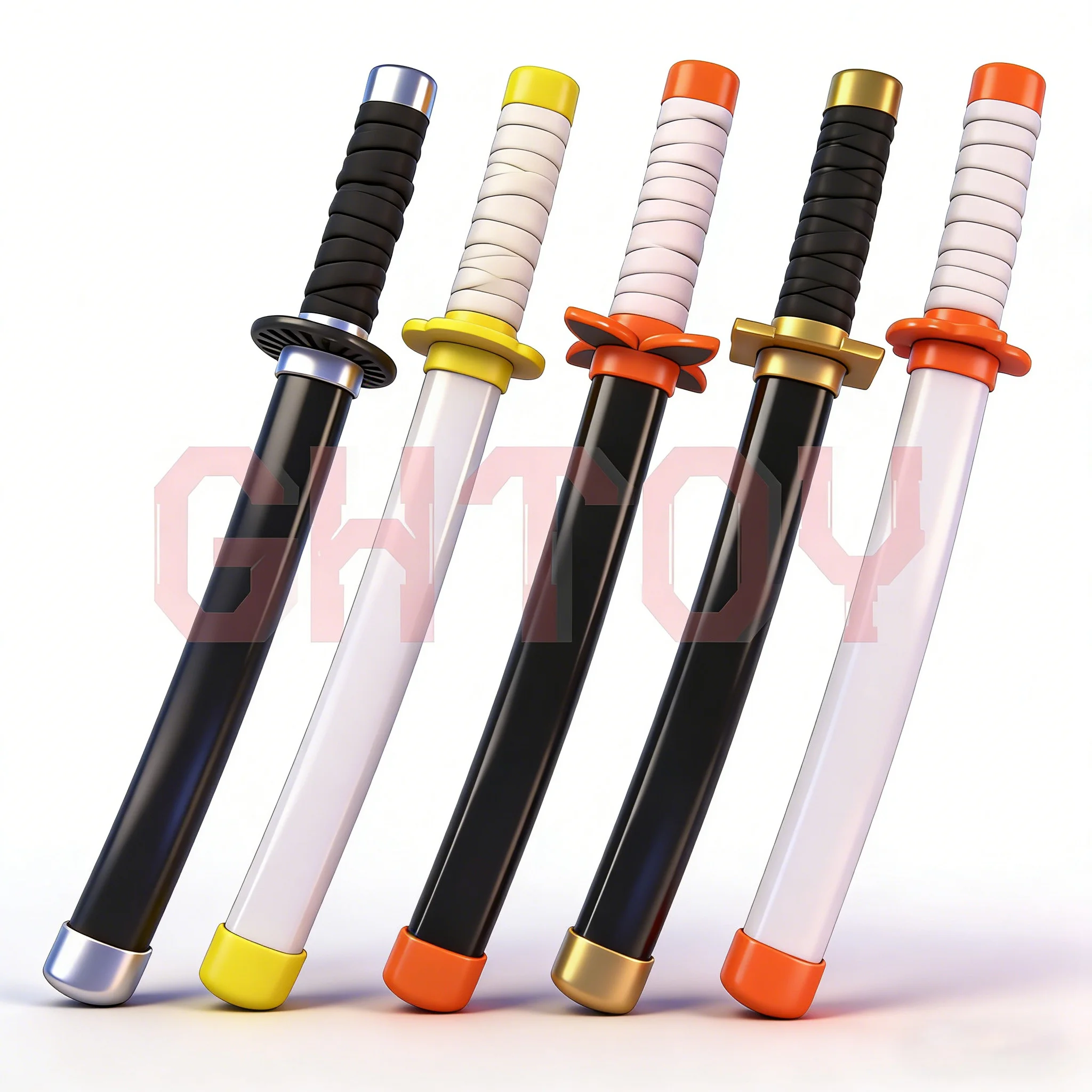 

42cm/16.54in Plastic Nylon Katana Collection Samurai Swords Cosplay Weapons Prop Desktop Display Ornament Collection for Boy