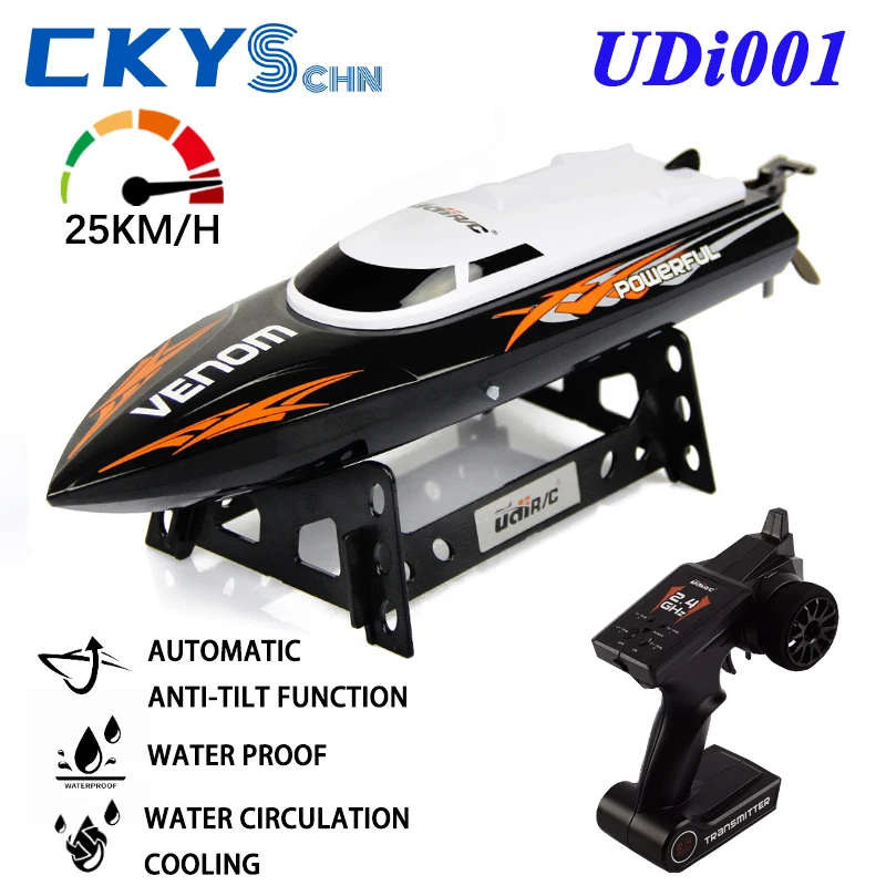 

UDiRC NEWEST UDI001 RC Boat Speedboat 25Km/H 2.4GHz Capsize Protection Remote Control Boat For Lake And Pools Toys Gift For Kids