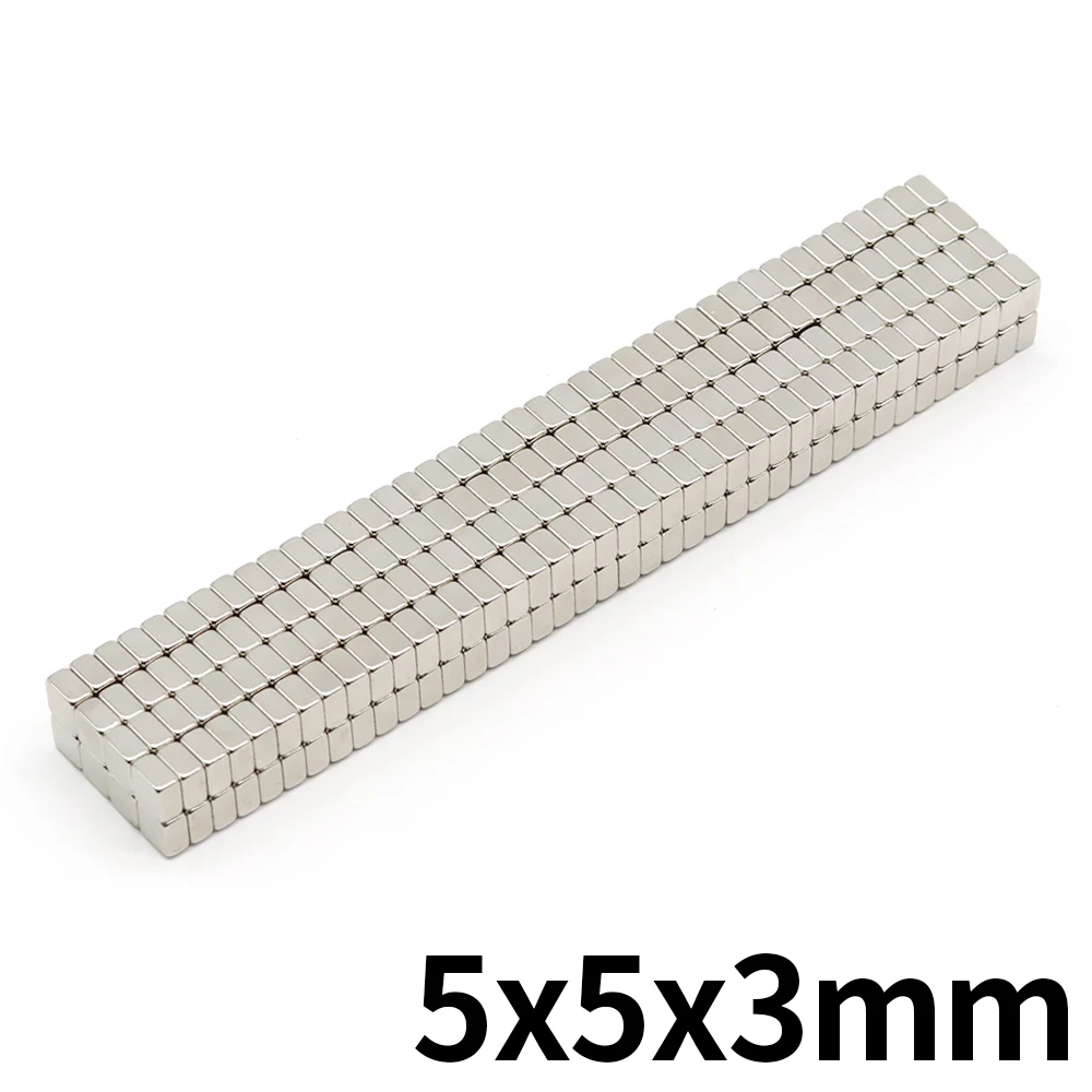 5x5x3mm Block Super Strong Neodymium Magnet N35 Powerful Magnetic NdfeB Permanent Refrigerator Magnet imanes DIY