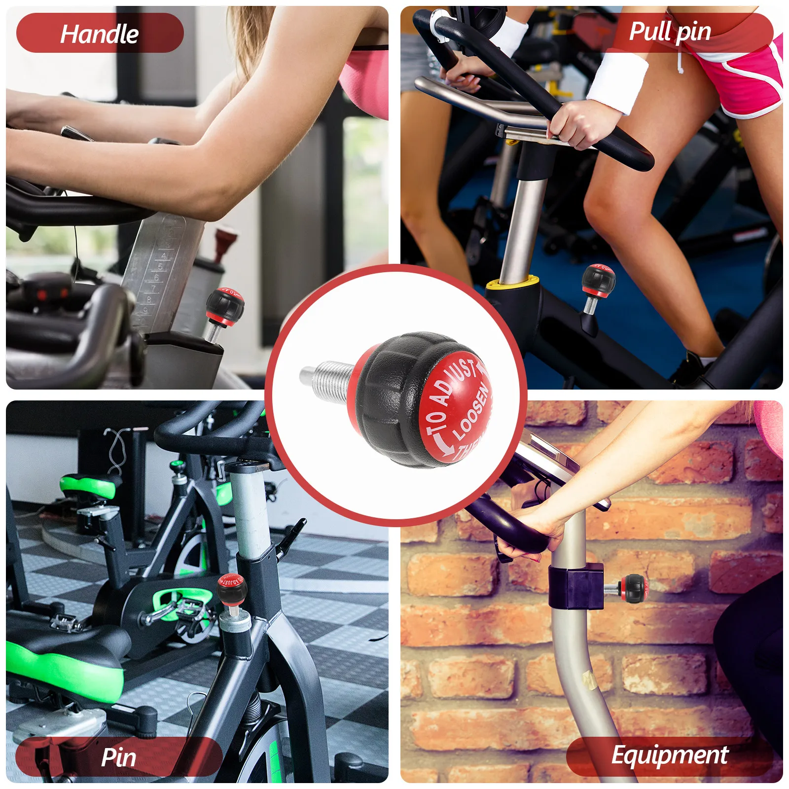 Exercise Bike Pull Pin Spring Knob Fitness Ball Knob for Easy Adjustment Comfortable Ergonomic Handle Universal Compatibility