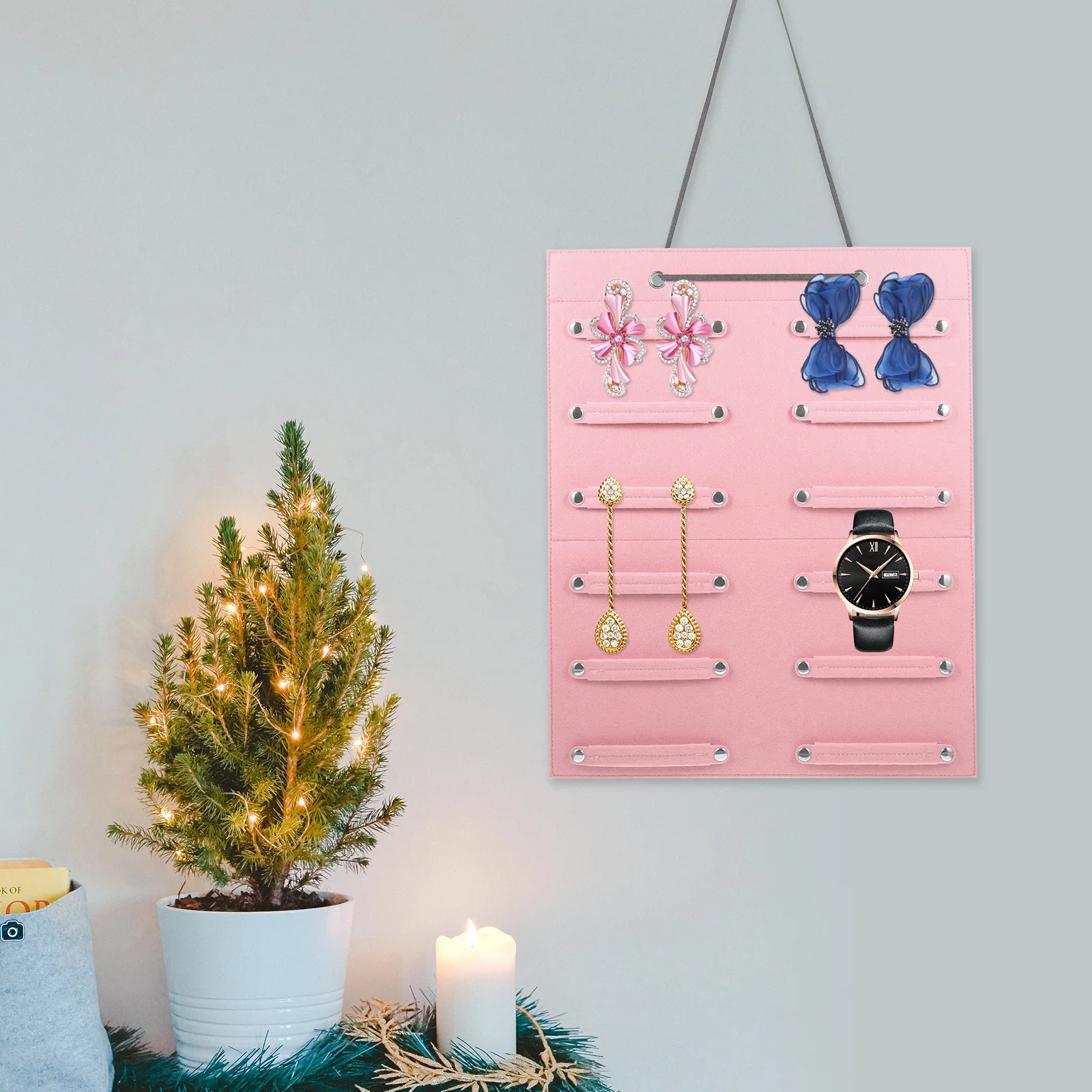 

Органайзер для хранения заколок и аксессуаров для волос, подвесной держатель для головных уборов из фетра премиум-класса, витрина для заколок, подставка для повязок на голову