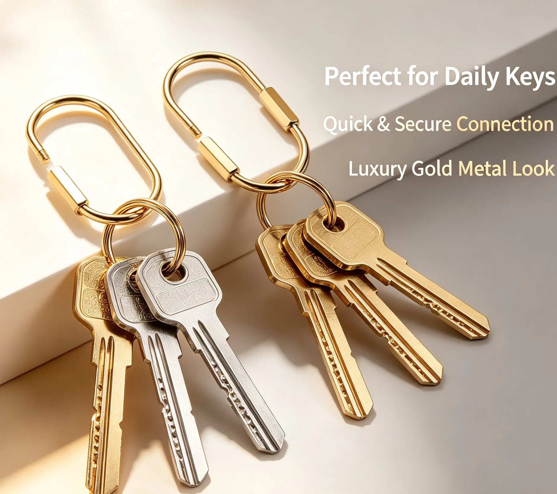 Solid Brass Screw Lock Oval Clasp for Key Ring As Keychain Pendant for DIY Charm Making and Practical Daily Gift