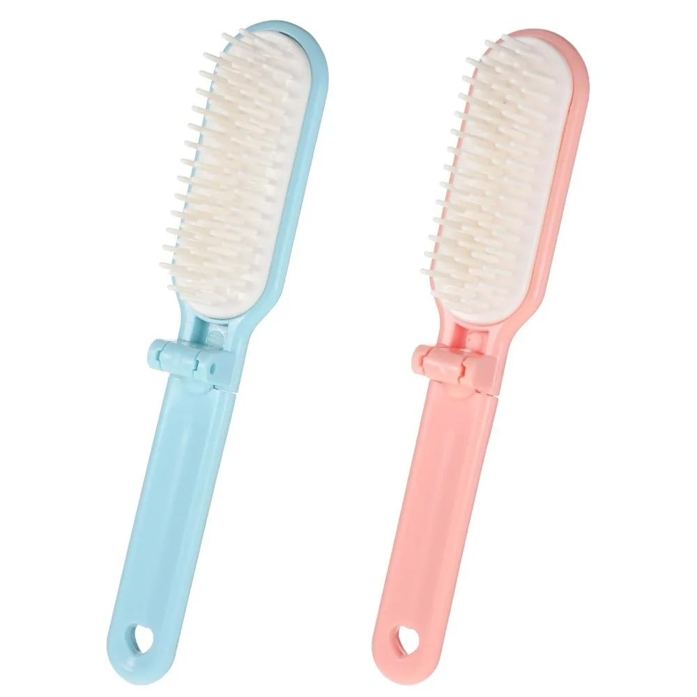 Foldable Mini Hair Brush Set - Portable, Pocket-Sized for Travel, Suitable for All Hair Types