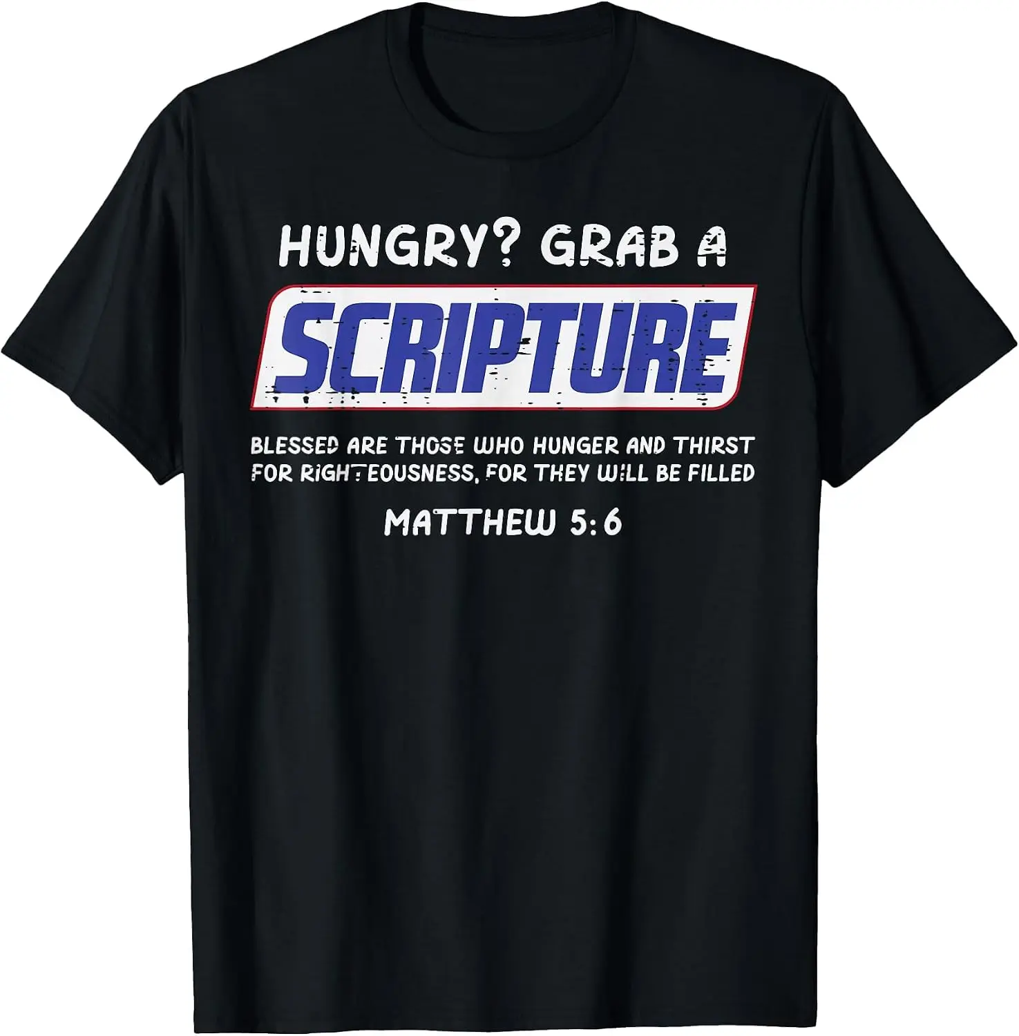 Hungry Grab A Scripture Funny Christian God Jesus Men Women T-Shirt vintage style tee  boxy fit tee black graphic tee 100% cotton men