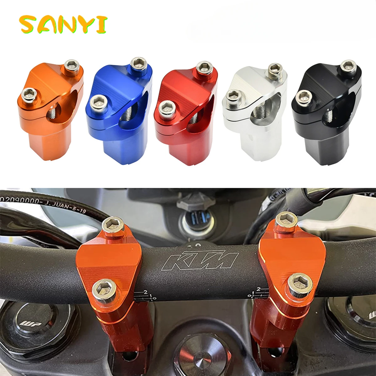 55MM Handlebar Riser Handle Bar Clamp For Husqvarna TE300 TE FE 125 250 300 350 400 450 501 2016-2023 For BETA RS RR For GASGAS